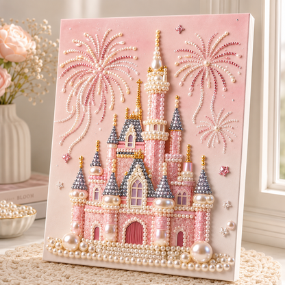 HOLIDAY SALE - 50% OFF 🎄 3D Castle DIY Pearl Painting Art Kit
