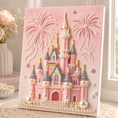 HOLIDAY SALE - 50% OFF 🎄 3D Castle DIY Pearl Painting Art Kit