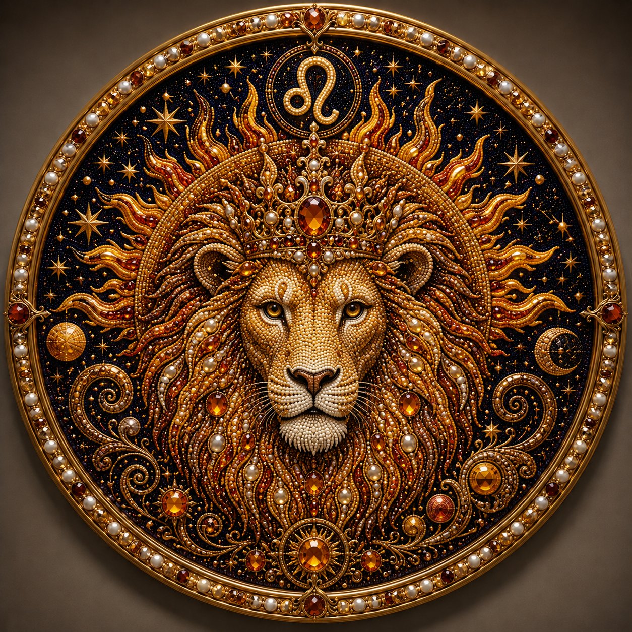 🔥 HOLIDAY SALE 70% OFF ♈ Premium 3D Pearl 12 Zodiac Signs Art Kit | Luxury Flocked Canvas with Fade-Resistant Pearl Beads ♈🌙