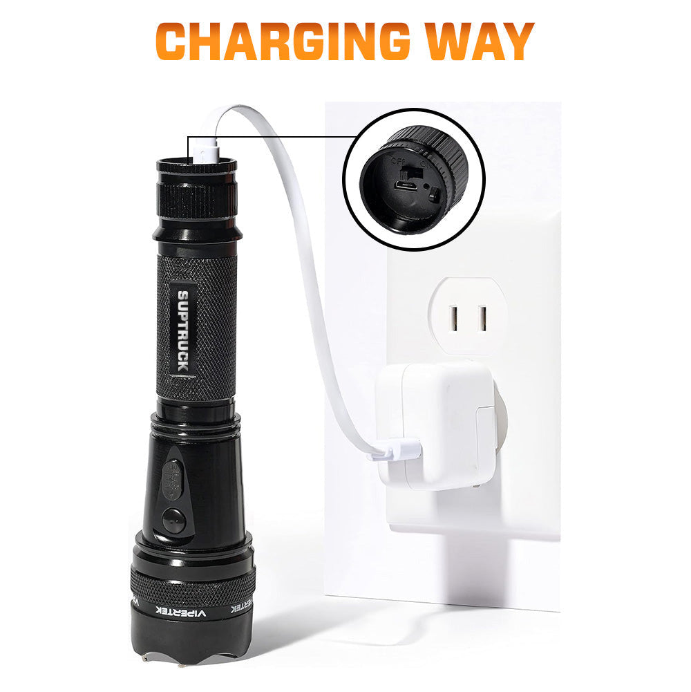 💥 2026 Upgrade 75% OFF ️🔦 SUPTRUCK™ VoltGuard X95 2in1 Stun Flashlight ⚡ Light in Dark, Power in Danger