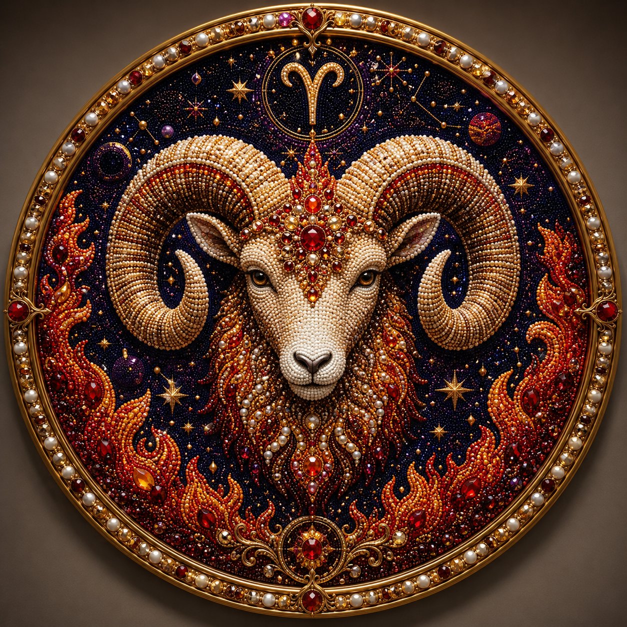 🔥 HOLIDAY SALE 70% OFF ♈ Premium 3D Pearl 12 Zodiac Signs Art Kit | Luxury Flocked Canvas with Fade-Resistant Pearl Beads ♈🌙