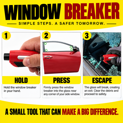 🔥 LAST DAY – 50% OFF 🔥 2-in-1 Car Emergency Window Breaker & Seatbelt Cutter
