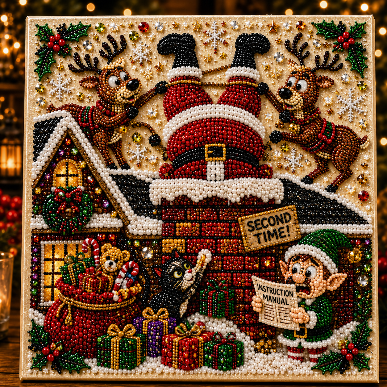 🎅 CHRISTMAS SALE 70% OFF🎄 Funny Christmas Eve 3D Pearl Art DIY Kit