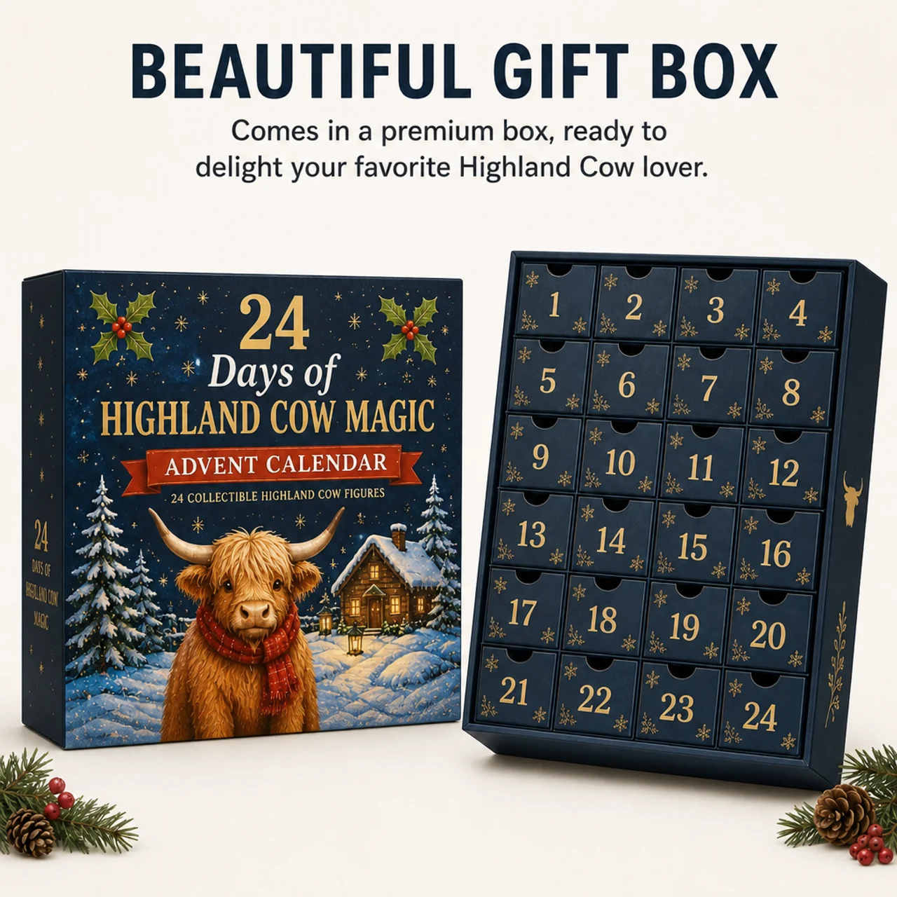HOLIDAY SALE 50% OFF 🎄 24 Days of Highland Cow Magic Advent Calendar