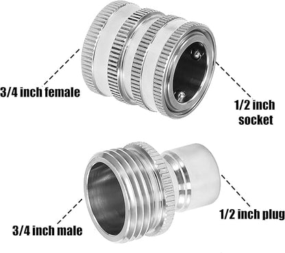 🔥 LAST DAY 49% OFF 💧 Stainless Steel Garden Hose Quick Connect Fittings Set