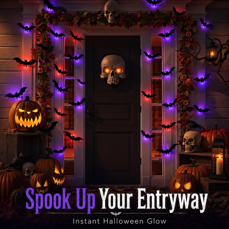 🎃 Halloween Sale 70% OFF 🦇 24PCs GlowBats™ 3D Halloween LED Wall Decor