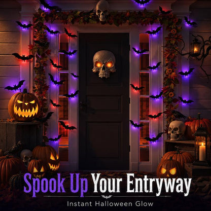 🎃 Halloween Sale 70% OFF 🦇 24PCs GlowBats™ 3D Halloween LED Wall Decor