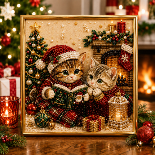 HOLIDAY SALE - 50% OFF 🎄 3D Kitty DIY Pearl Painting Art