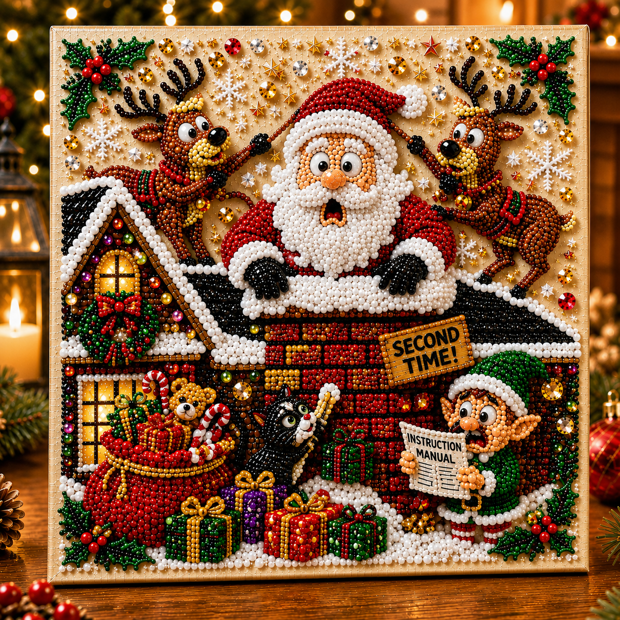 🎅 CHRISTMAS SALE 70% OFF🎄 Funny Christmas Eve 3D Pearl Art DIY Kit