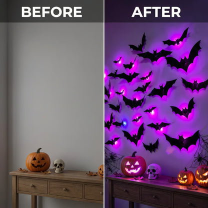 🎃 Halloween Sale 70% OFF 🦇 24PCs GlowBats™ 3D Halloween LED Wall Decor
