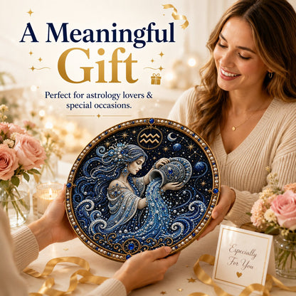 🔥 HOLIDAY SALE 70% OFF ♈ Premium 3D Pearl 12 Zodiac Signs Art Kit | Luxury Flocked Canvas with Fade-Resistant Pearl Beads ♈🌙