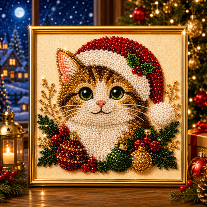 ❄️ CHRISTMAS SALE 49% OFF 🎄 5 Christmas Festive Pet 3D Pearl Diamond DIY Art Kit With Frame