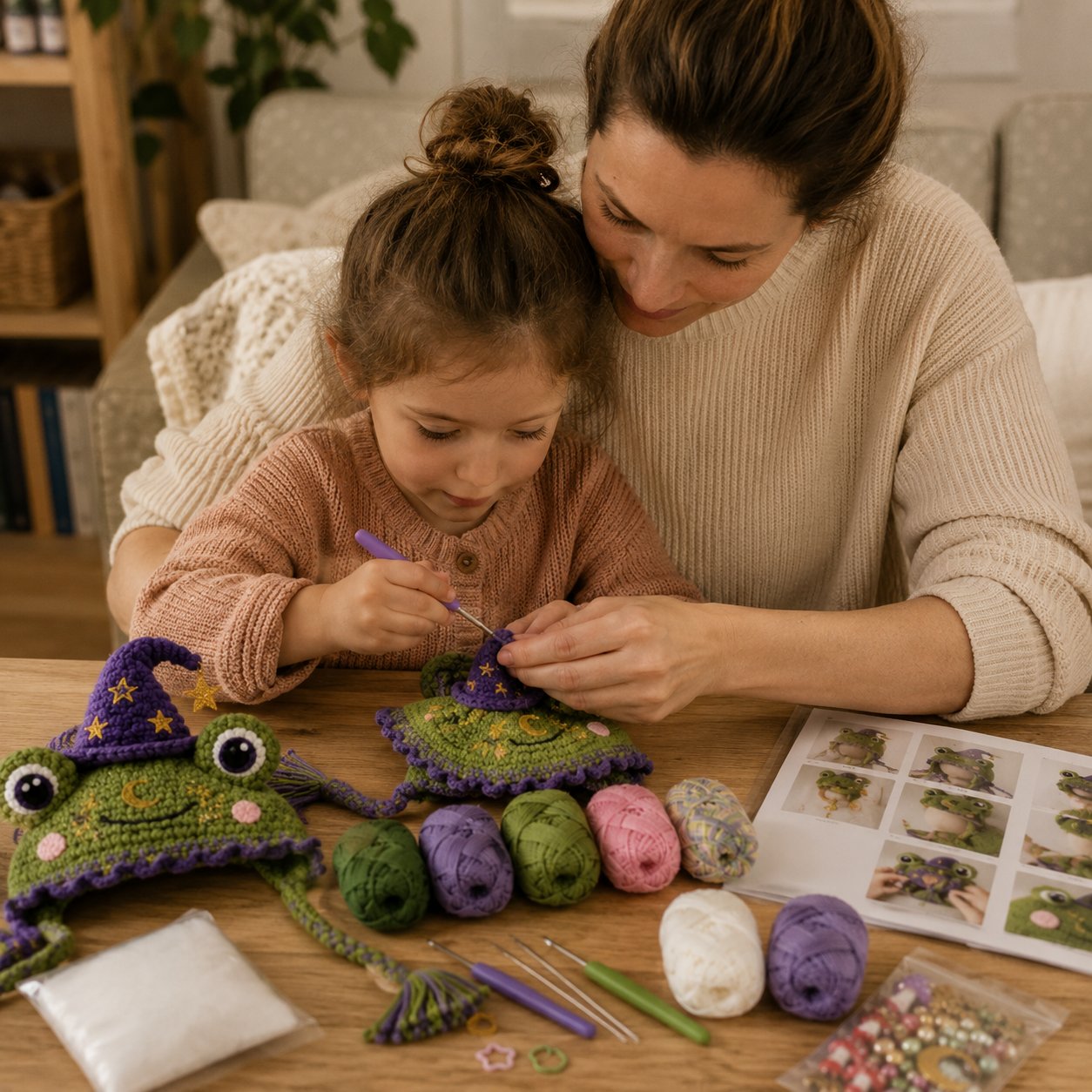❄️ EARLY CHRISTMAS SALE 70% OFF 🧶 Animal Hood Hat DIY Crochet Kit for Beginners 🐸