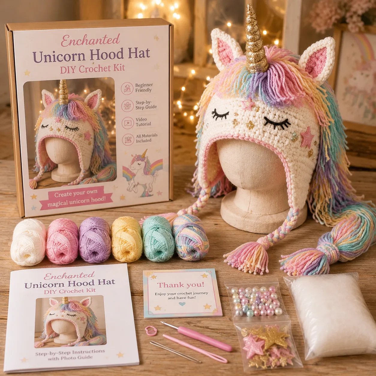 ❄️ EARLY CHRISTMAS SALE 70% OFF 🧶 Animal Hood Hat DIY Crochet Kit for Beginners 🐸