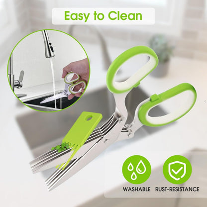 (Limited) ✂️ QuickCut™ 5-Blade Stainless Steel Multipurpose Kitchen Scissors