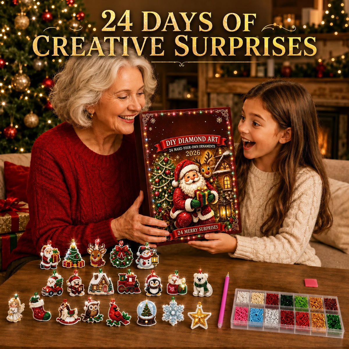 🔥 XMAS DEAL ALERT  70% OFF🔥 2026 Christmas DIY Advent Calendar Pearl Art Kit – Hanging Christmas Decorations & Holiday Decor
