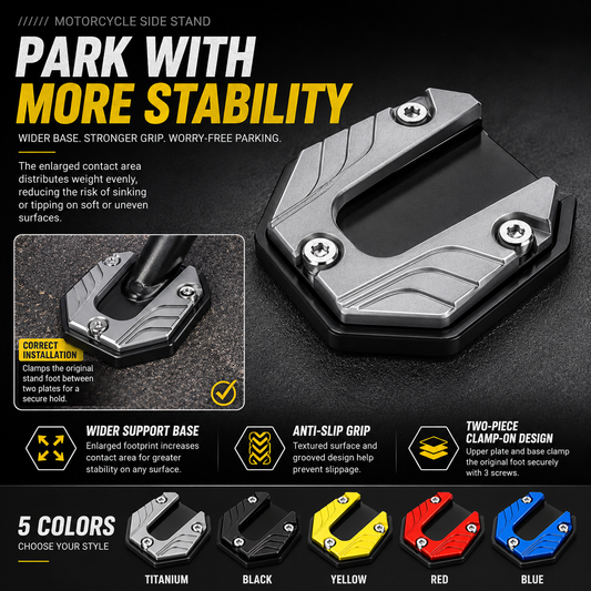🔥2026 HOT DEAL 70% OFF🔧 SET 2 Motorcycle Kickstand Foot Side Stand Extension Pads