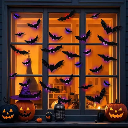 🎃 Halloween Sale 70% OFF 🦇 24PCs GlowBats™ 3D Halloween LED Wall Decor
