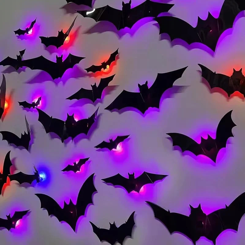 🎃 Halloween Sale 70% OFF 🦇 24PCs GlowBats™ 3D Halloween LED Wall Decor