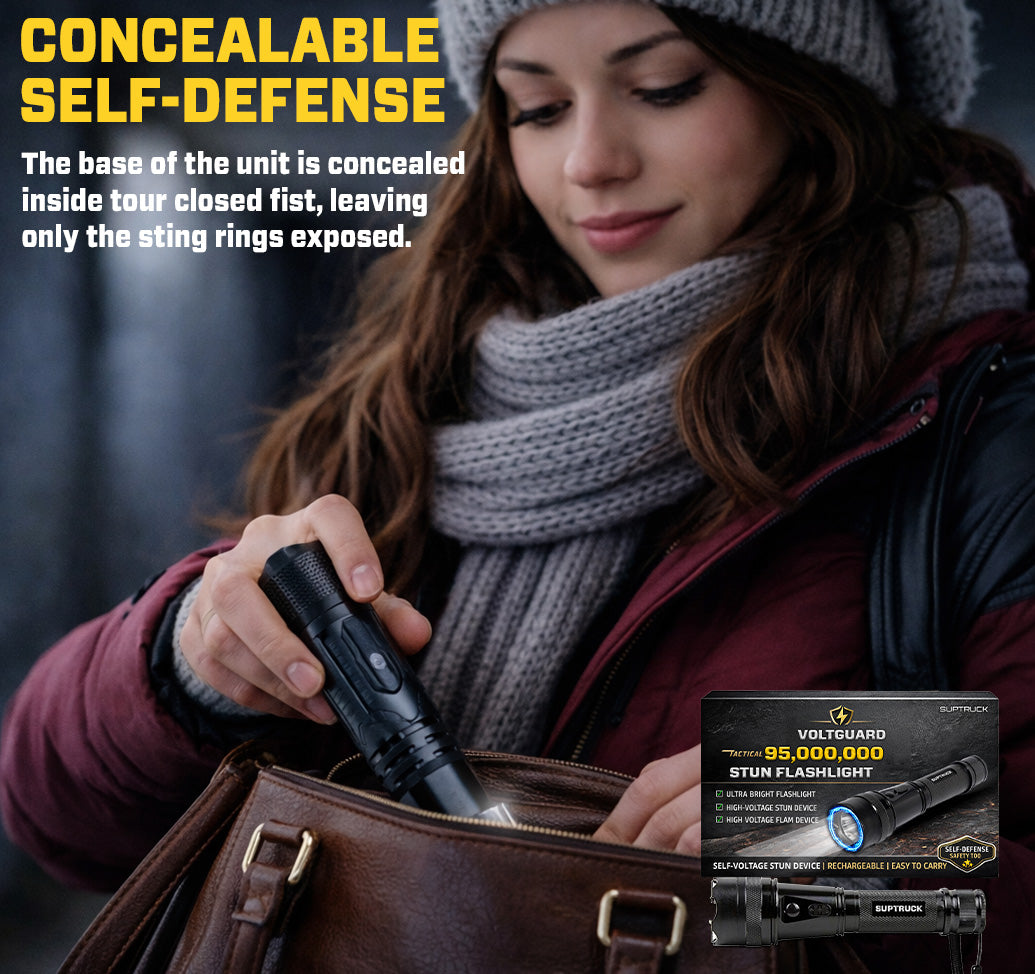 💥 2026 Flash Sale 75% OFF ️🔦 SUPTRUCK™ VoltGuard 95M Stun Flashlight ⚡