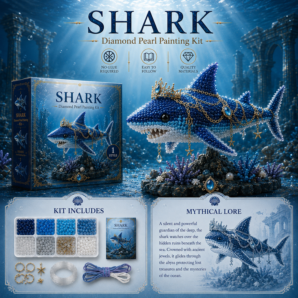 HOLIDAY SALE - 50% OFF 🎄 Mythical Ocean DIY Pearl Art Kit