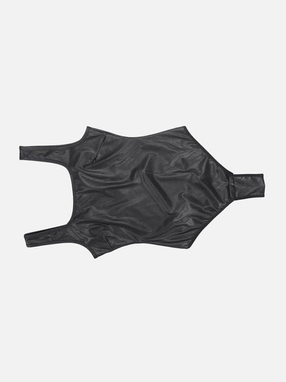 Faux Leather Sexy Tummy Control Bodysuit