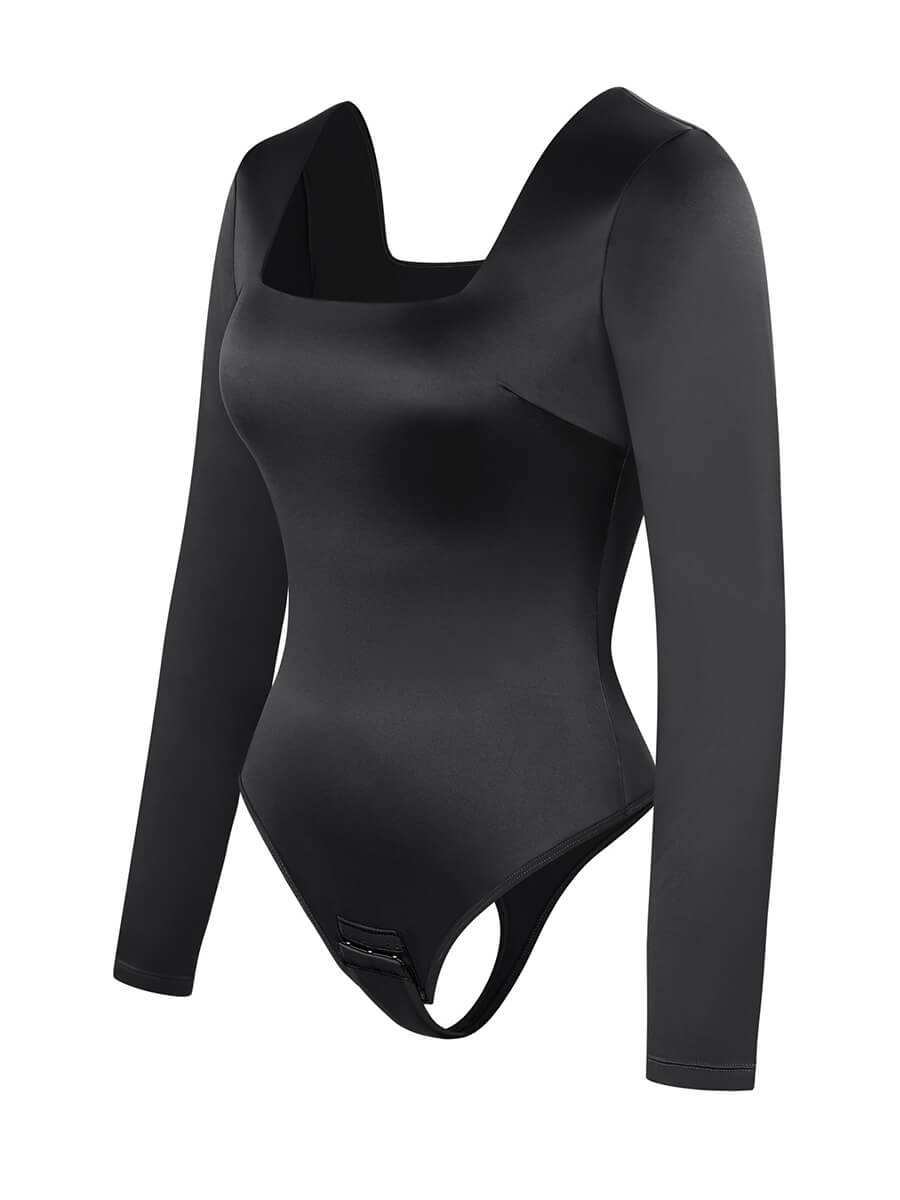 Long Sleeve Shaping Thong Bodysuit