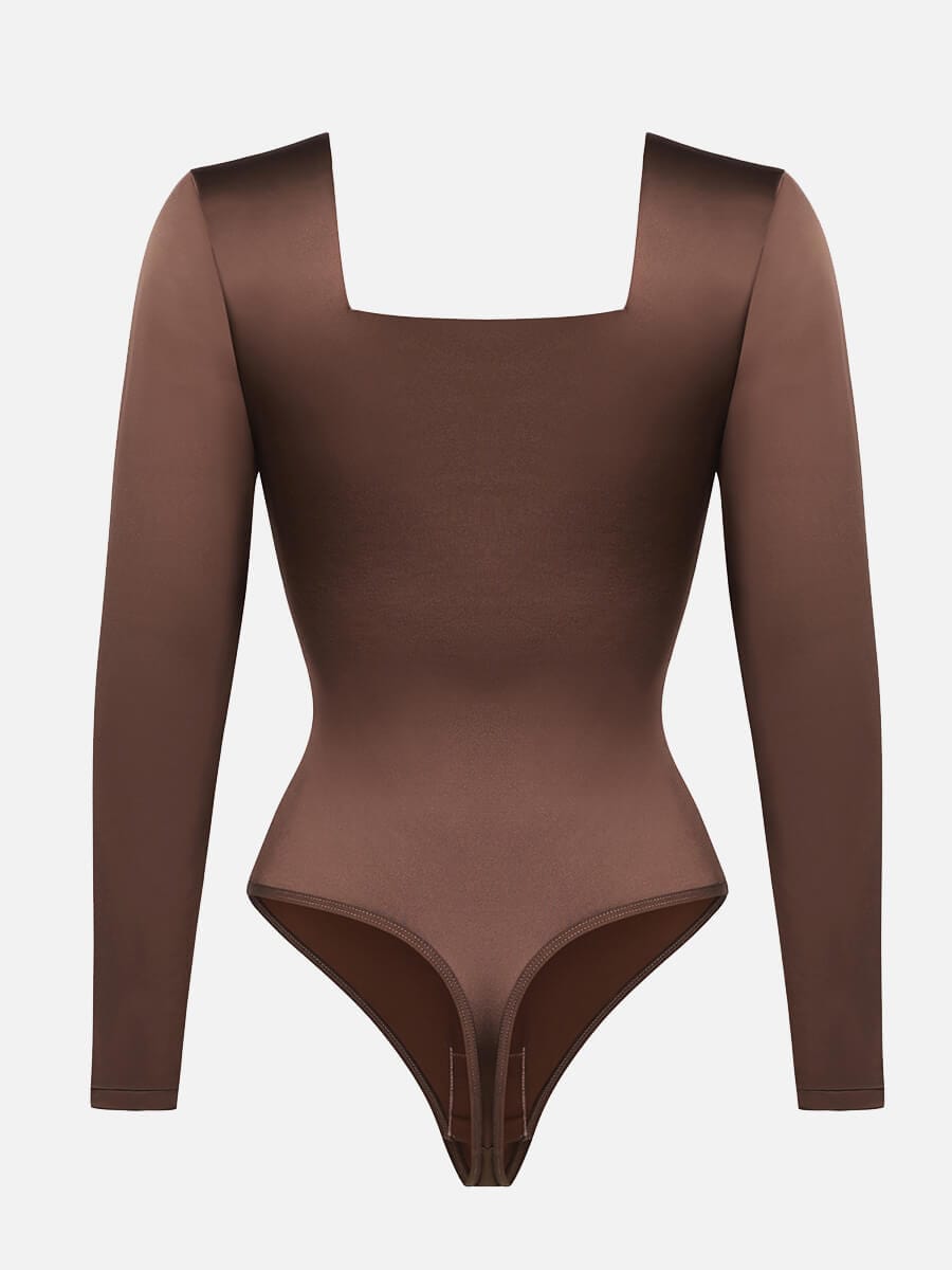 Long Sleeve Shaping Thong Bodysuit