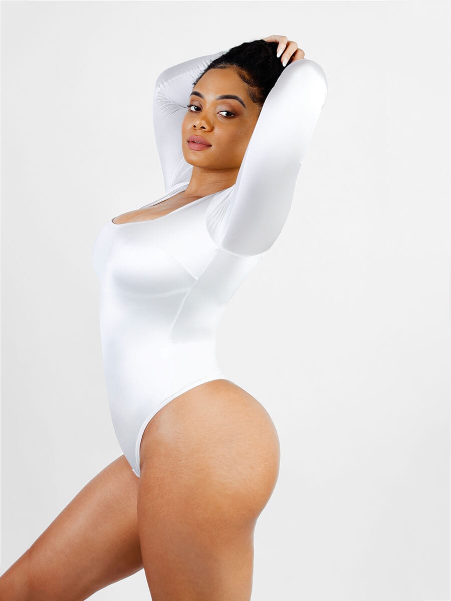 Long Sleeve Shaping Thong Bodysuit